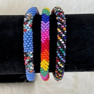 HAND CRAFTED in Nepal Beaded Bracelets (set of 3) #307